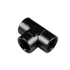 1/4 NPT Black Female/Female/Female Tee Connector