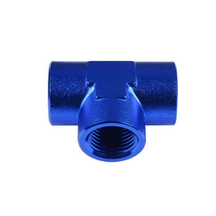 1/4 NPT Blue Female/Female/Female Tee Connector