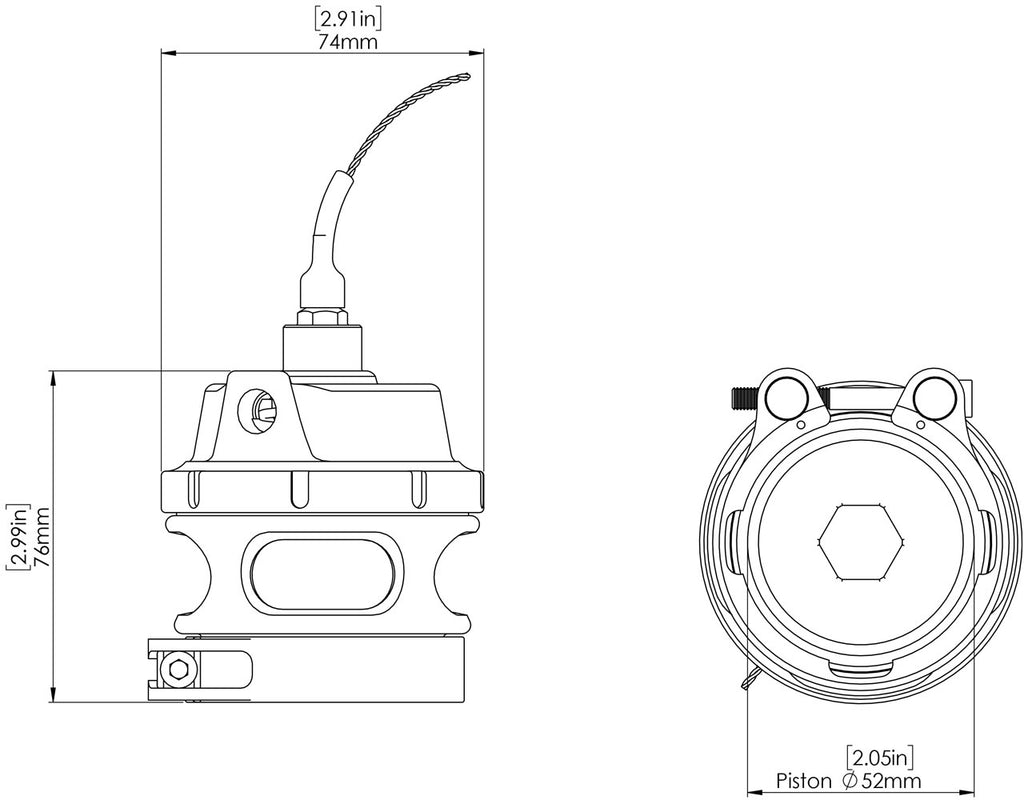 Blow off BOV Turbosmart TS-0204-1242 Race Port Female GenV con sensor HE