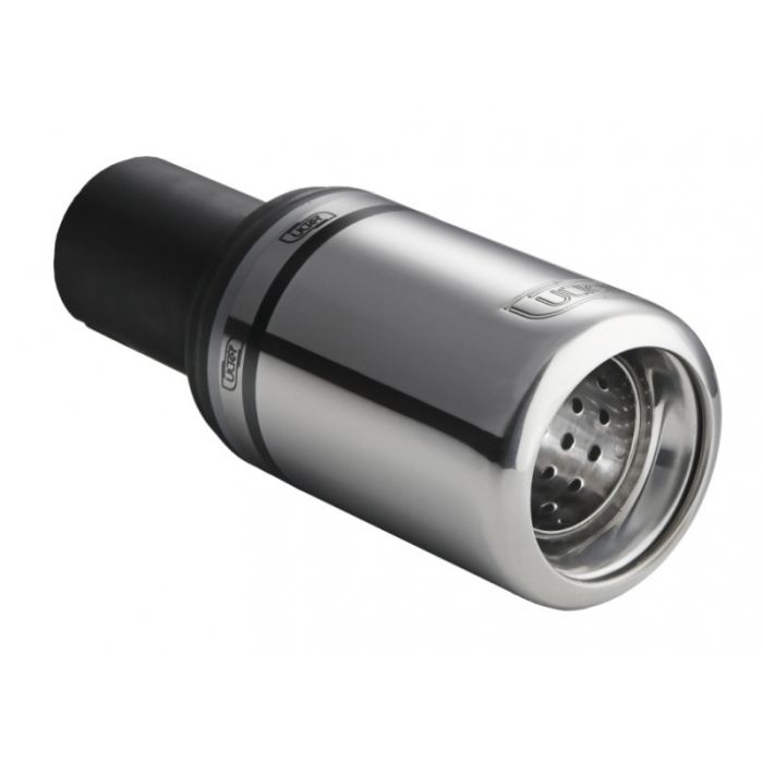80mm long, 120mm mounting diameter, 45mm round universal exhaust tip.