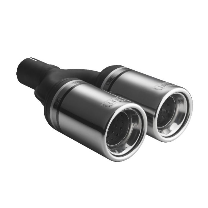 Universal Round Exhaust Tailpipe Tip 80mm Long, 160mm Diameter, 45mm Mounting.
