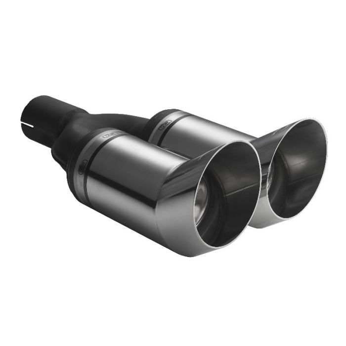 Universal round exhaust tip, 80mm length, 260mm mounting diameter, 50mm.