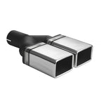 82 x 54mm rectangular exhaust tip 200mm long with universal fitment.