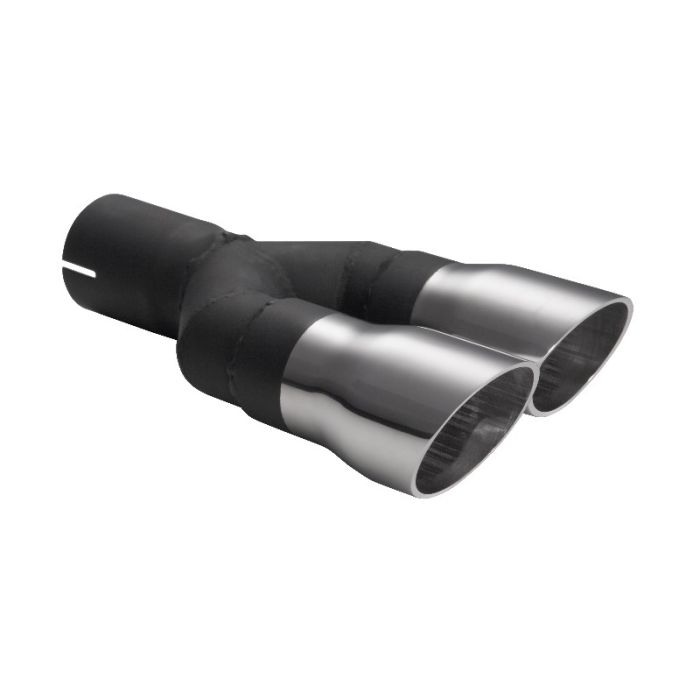 Universal round exhaust pipe tip 60mm length, 170mm mounting diameter, 50mm.