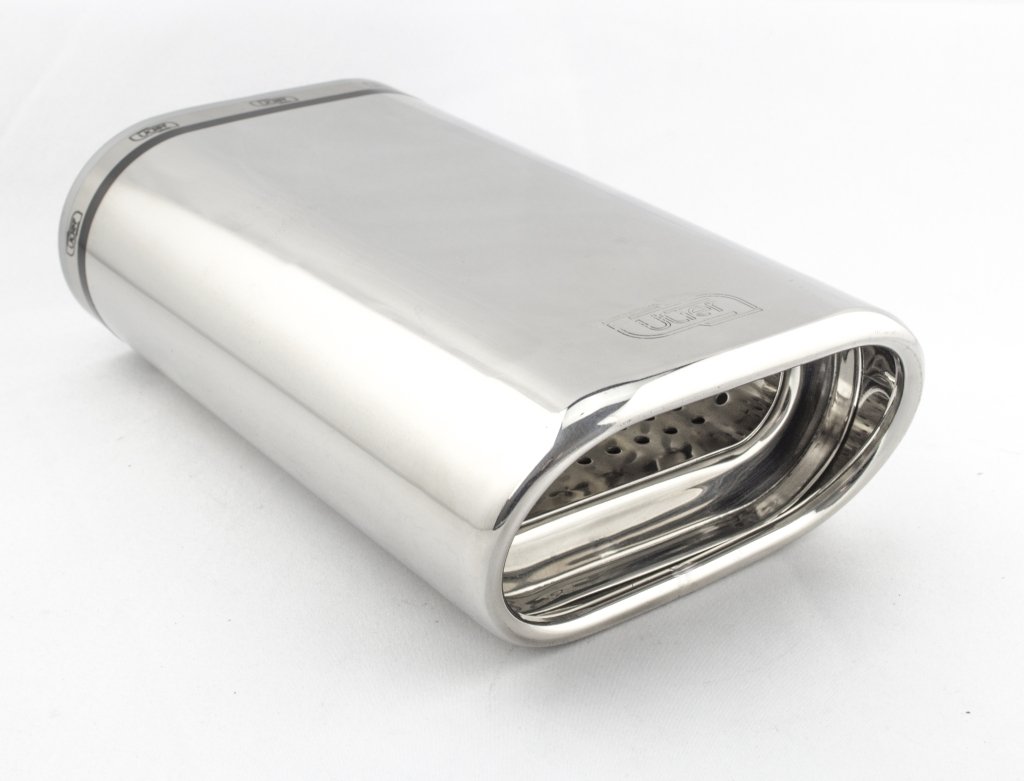 Embellecedor de escape universal oval 145×75 mm longitud 240 mm