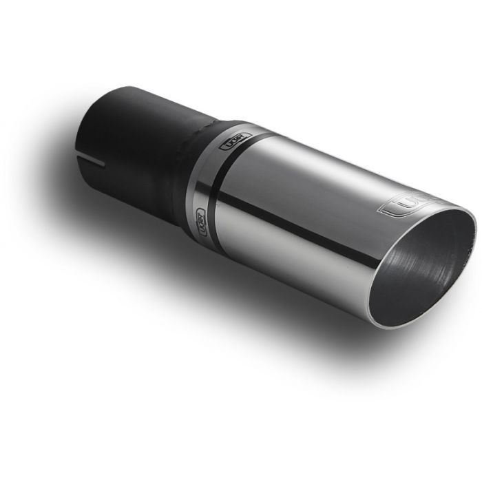 60mm length, 140mm diameter, 50mm inlet round universal exhaust tip.