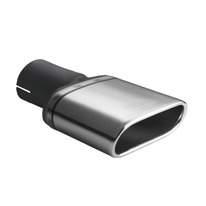 167 x 60mm oval universal exhaust tail pipe tip 200mm long with mounting diameter.