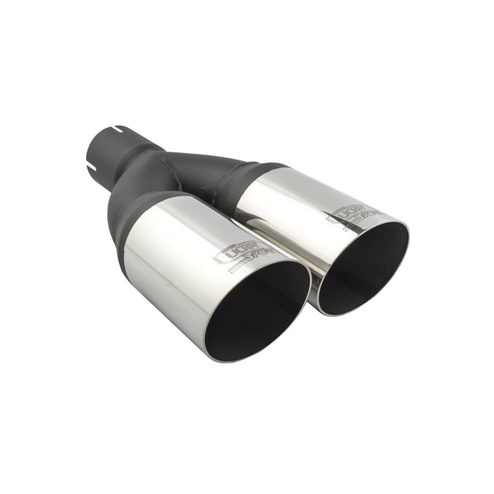 Universal Round Exhaust Tip Muffler 76mm Length 230mm Diameter 55mm Mount.