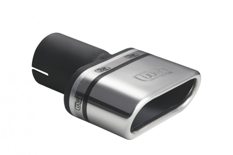 Embellecedor de escape universal ovalado 110×45 mm longitud 80 mm diámetro de montaje 50 mm