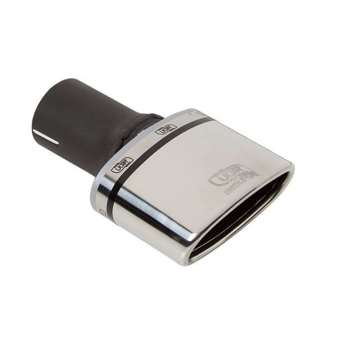 Universal oval exhaust tip, length 90 mm, mounting diameter 60 mm