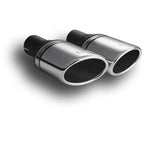 95 × 65mm Oval Universal Exhaust Muffler Tip, 120mm Length, 55mm Mounting Diameter.