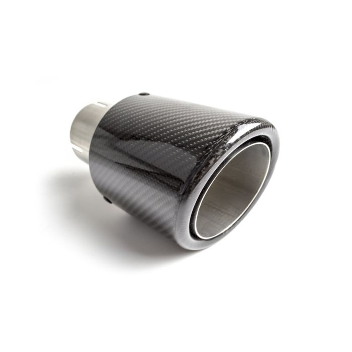 90mm length universal round exhaust pipe tip, 160mm mounting diameter, 55mm.