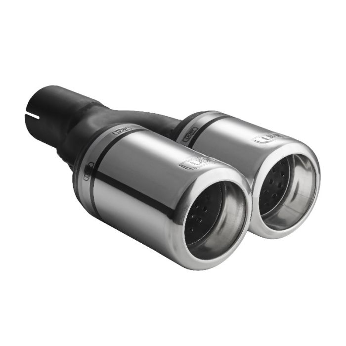 80mm length, 200/180mm mounting diameter, 60mm round universal exhaust pipe tip.