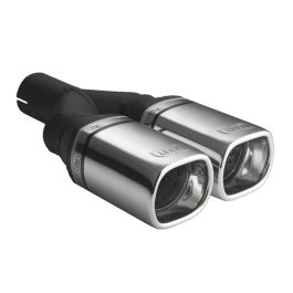 Universal Exhaust Tail Pipe Muffler Tip rectangular 80×65mm lenght 200mm mounting diameter 55mm