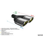 Universal Oval Exhaust Tip 120 x 80mm Length, 250mm Mounting Diameter, 55mm.