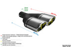 Embellecedor de escape universal ovalado 120×80 mm longitud 250 mm diámetro de montaje 55 mm