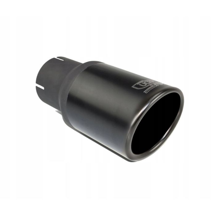 Universal Round Exhaust Pipe Tip, 70mm Length, 120mm Mounting Diameter, 60mm.