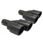 100mm long round universal exhaust muffler tip, 200/180mm mounting diameter, 65mm.
