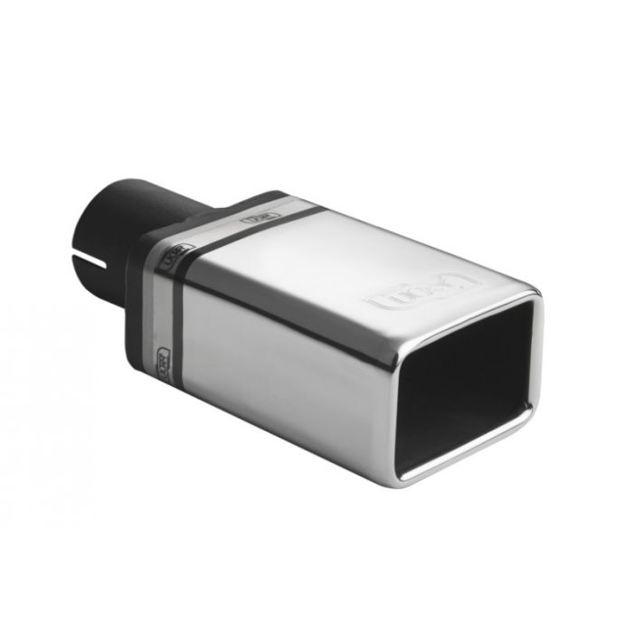 82x54mm Rectangular Universal Exhaust Tip, 120mm Mounting Diameter.