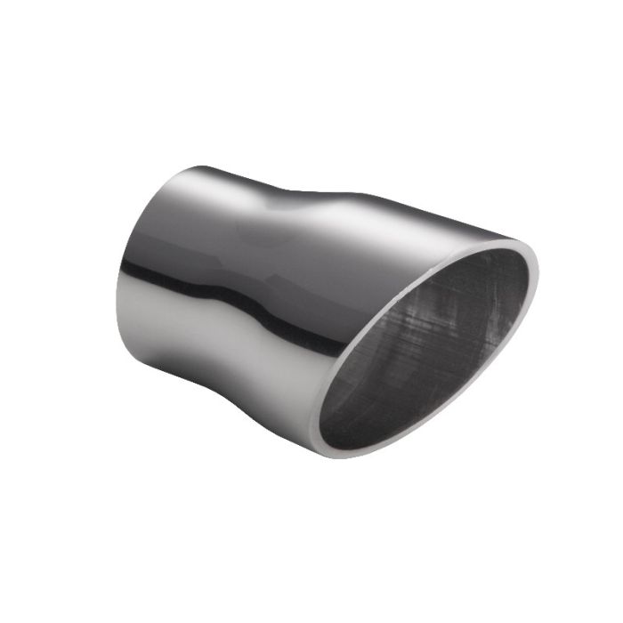 Universal round exhaust pipe muffler tip, 60 mm in length, 110 mm in diameter, 45 mm mounting.