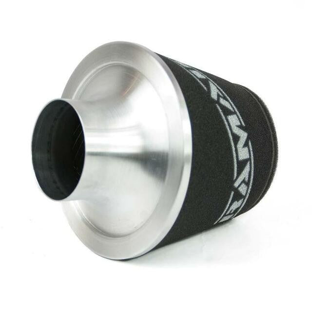 Filtro cónico universal con base de aluminio grande y cuello negro Ramair JS-090-SL 89 mm