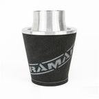Filtro cónico universal con base de aluminio grande y cuello negro Ramair JS-102-SL 60 mm