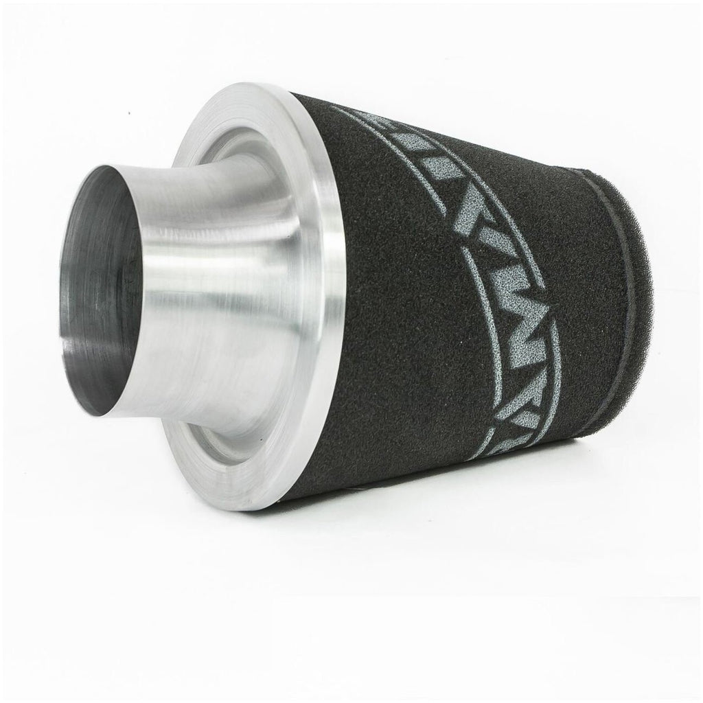 Filtro cónico universal con base de aluminio grande y cuello negro Ramair JS-102-SL 60 mm