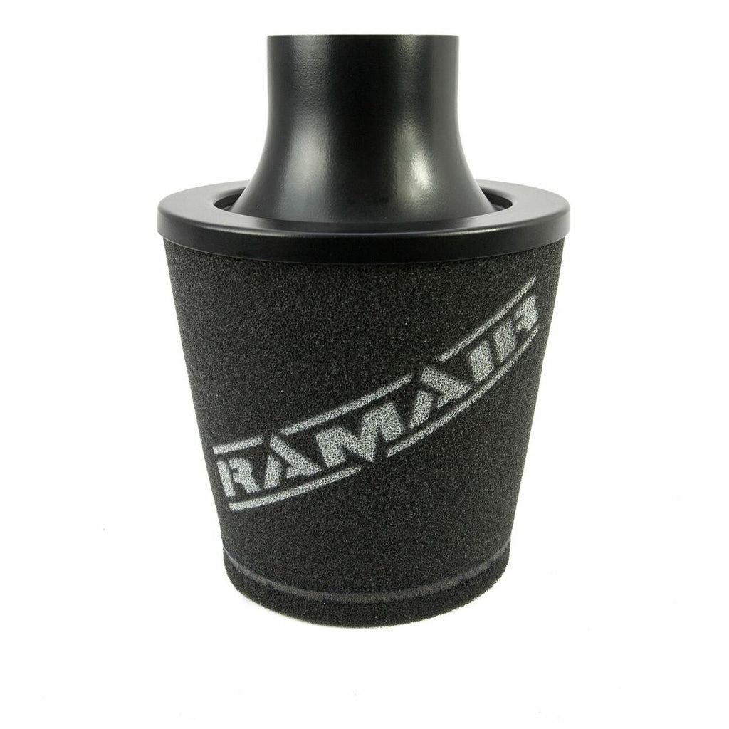Filtro cónico universal con base de aluminio grande y cuello negro Ramair JS-105-BK 70 mm