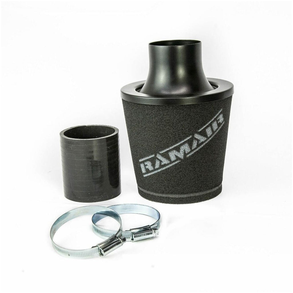 Filtro cónico universal con base de aluminio grande y cuello negro Ramair JS-105-BK-KIT 70 mm