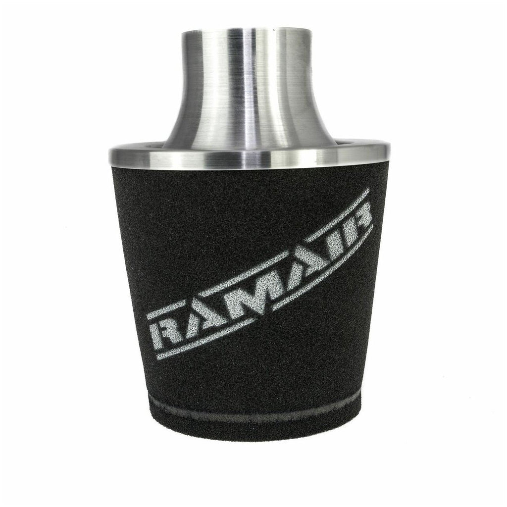 Filtro cónico universal con base de aluminio grande y cuello negro Ramair JS-107-SL 80 mm