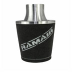 Filtro cónico universal con base de aluminio grande y cuello negro Ramair JS-107-SL 80 mm