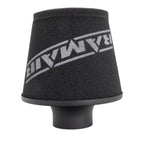 Filtro cónico universal con base de aluminio grande y cuello negro Ramair JS-108-BK 80 mm