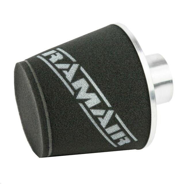 Filtro cónico universal con base de aluminio grande y cuello negro Ramair JS-108-SL 80 mm