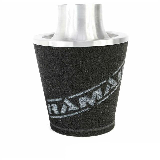Filtro cónico universal con base de aluminio grande y cuello negro Ramair JS-175-80-SL 80 mm