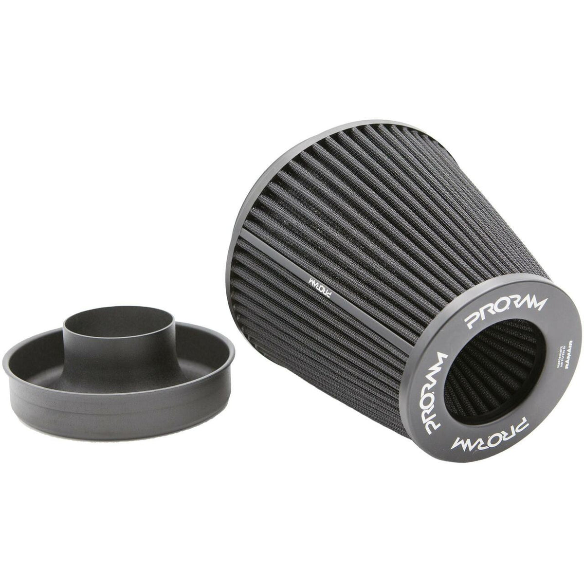 Filtro de aire cónico grande PRORAM PR-CC-195-150-VS-76 con cuello de 76 mm de diámetro interior y velocity stack
