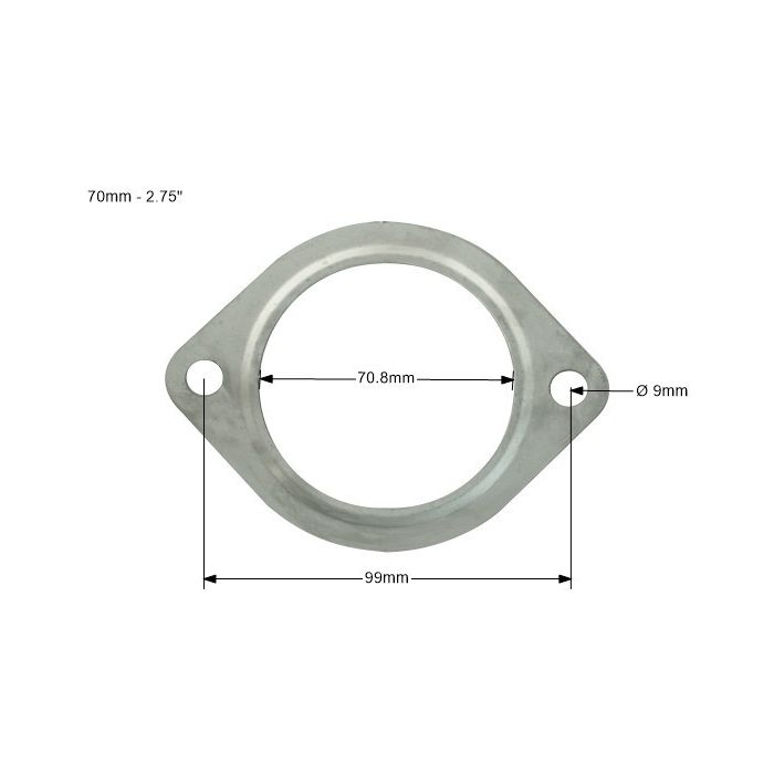 70mm (2.75") Exhaust Gasket - 2 Bolt