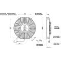 Ventilador de refrigeración axial para radiador SPAL 12V VA07-AP7/C-31A (225 mm)