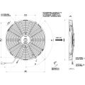 Ventilador de refrigeración axial para radiador SPAL 12V VA08-AP10/C-23A (350 mm)