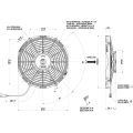 Ventilador de refrigeración axial para radiador SPAL 12V VA09-AP50/C-54A BT (280 mm)