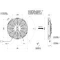 Ventilador de refrigeración axial para radiador SPAL 12V VA11-AP7/C-57A (255 mm)