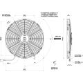 Ventilador de radiador de tiro axial Spal 12V VA18-AP10/C-41S (385 mm)