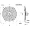 Ventiladores de refrigeración axiales para radiadores SPAL 12V VA18-AP70/LL-86A (385 mm)