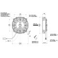 Ventilador de refrigeración axial para radiador SPAL 12V VA22-AP11/C-50A (167 mm)