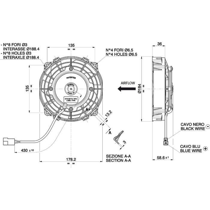 Spal 12V VA22-AP11/C-64S (167mm) Radiator Axial Cooling Fan
