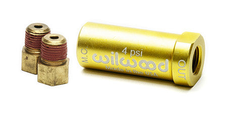 Válvula de presión residual de freno de aluminio dorado Wilwood 260-15366 4 PSI