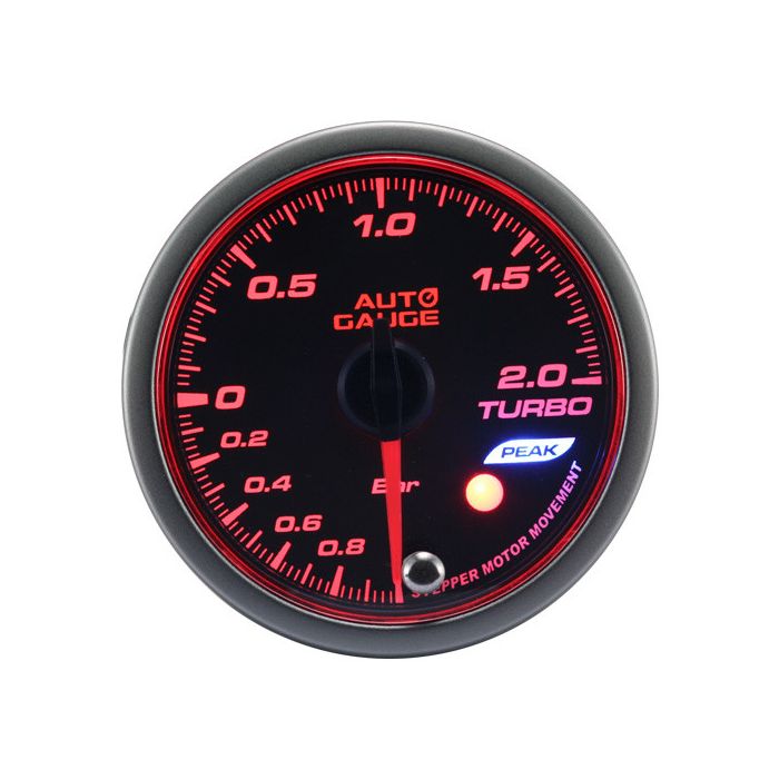 Nuevo indicador de presión de turbo para automóvil, motor paso a paso, serie Peak, 52 mm, color ámbar.