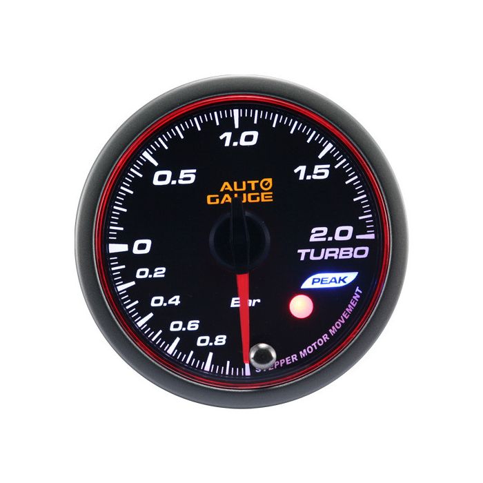 Nuevo indicador de presión de turbo para automóvil, motor paso a paso, serie Peak, 52 mm, color ámbar.