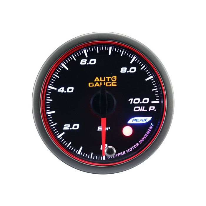 Nuevo indicador de presión de aceite para automóviles con motor paso a paso, serie Peak, 60 mm, color ámbar.