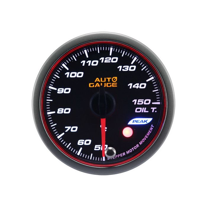 Nuevo indicador de temperatura de aceite Auto Gauge con motor paso a paso, serie Peak, 52 mm, color ámbar.