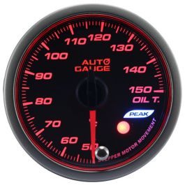 New Auto Gauge oil temperature Indicator Stepper Motor Peak series 60mm amber